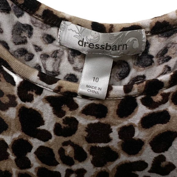 Dress Barn Leopard Print Sleeveless Ruffled Dress, Size 10, Pre-owned - Picture 5 of 7